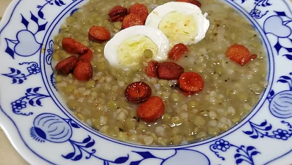 Čočková polévka s pohankou (falešná zabíjačková)