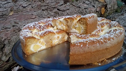 Šťavnatý koláč s jablečným tvarohem