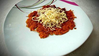 Batátová placka plněná masem a fazolkami, Vegetariánská verze ????