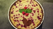 Pečený cheesecake s malinami