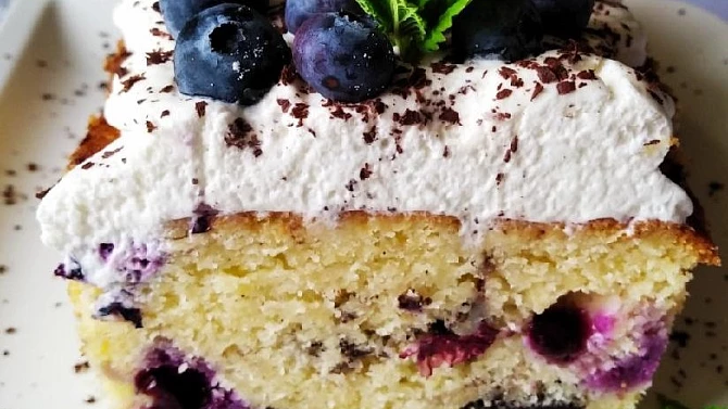 Tvarohový chlebíček s čokoládou a borůvkami, Tvarohový chlebíček s čokoládou a borůvkami