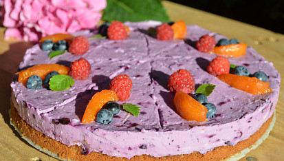 Borůvkový cheesecake bez lepku