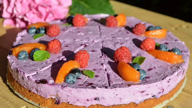 Borůvkový cheesecake bez lepku