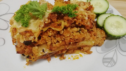 Lasagne zapečené s mletým masem