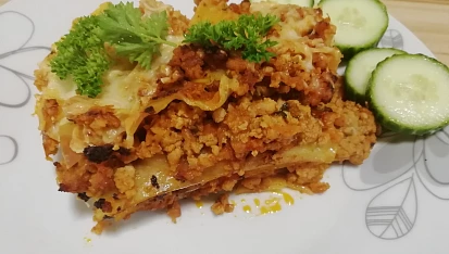 Lasagne zapečené s mletým masem