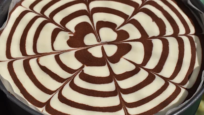 Nepečený zebra dortík, NEPEČENÝ ZEBRA DORTÍK - CELKOVÝ POHLED