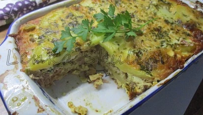 Zapečené brambory s houbami