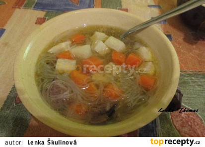 Zeleninová polévka  s rýžovými nudlemi