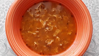 Polévka z kotrče (falešná dršťková), polévka z kotrče