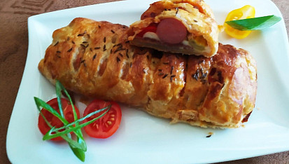 Hot dog z listového těsta