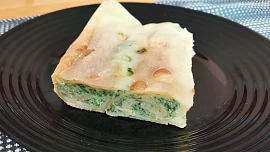 Zapečené plněné palačinky (špenát, sýr)
