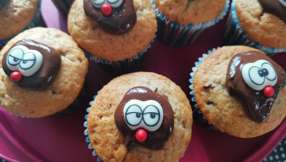 Banánové muffiny plněné Nutellou