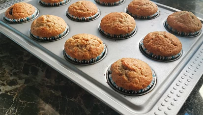 Banánové muffiny plněné Nutellou