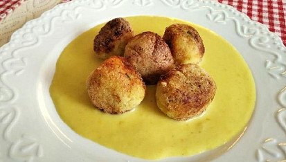 Dýňová omáčka a bramborovo-květákové krokety, Dýňová omáčka a bramborovo-květákové krokety