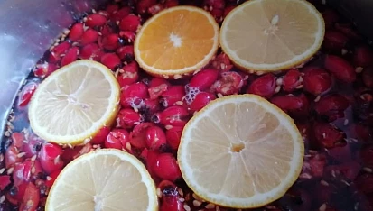 Šípkový sirup s vůní citronu a pomeranče