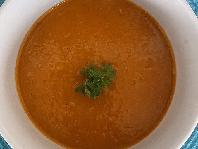 Rajčatová polévka Italiano, způsob servírování