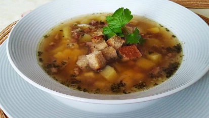 Česnečka s uzeným masem, Česnečka s uzeným masem