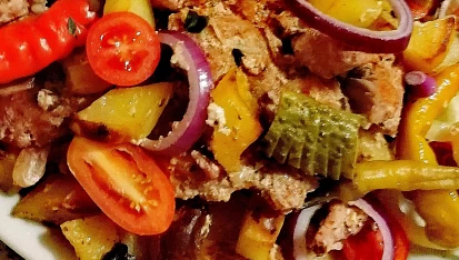 Pečená krkovička s bramborami