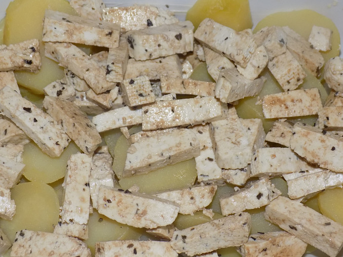 Zapékané tofu s pórkem