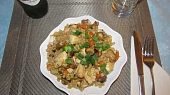 Pečený kroupový pilaf s houbami