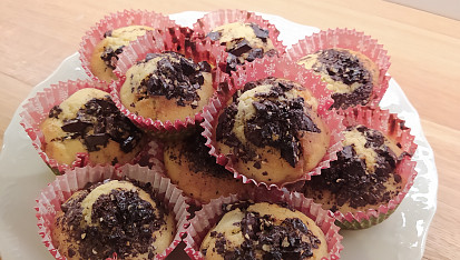 Recept na rychlé muffiny s kousky čokolády