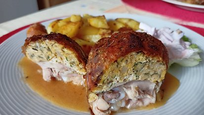 Kuřecí stehna s vaječnou náplní, Kuřecí stehna s vaječnou náplní