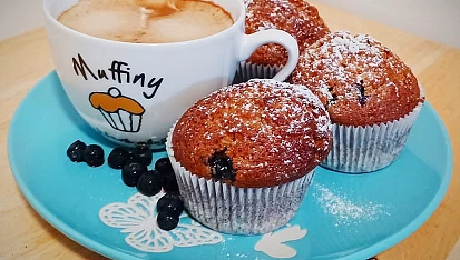 Muffiny s borůvkami a bílou čokoládou