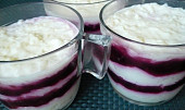 Tvarohovo - pudinkové poháry s rýží a ostružinami