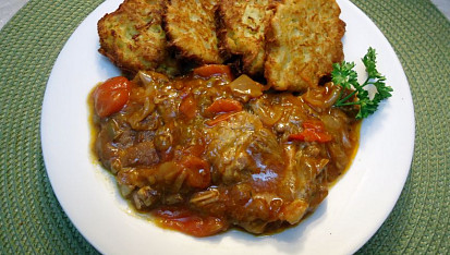 Krkovice v domácím leču s bramboráčky