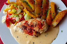 Kuřecí prsa s omáčkou s nakládaným pepřem