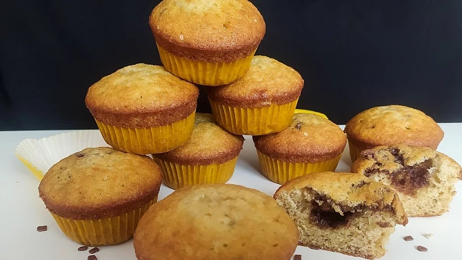 Banánové muffinky s čokoládou, Banánové muffiny s čokoládou