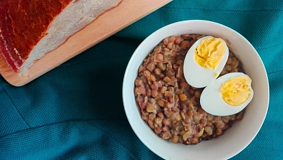 Čočka nakyselo s vejcem nebo párkem, Čočka na kyselo