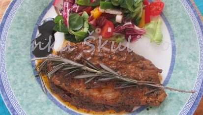 Marinovaný telecí steak se zeleninou