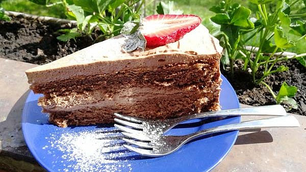 Smetanovo-čokoládový dort