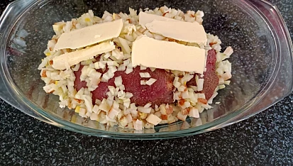 Králík na pepři (podle srnčího), Srnčí kýta připravená k pečení