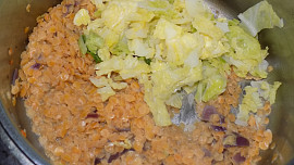 Kuskusový salát s červenou čočkou a kapustou