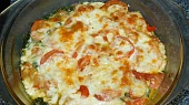 Pangasius  s rajčaty, špenátem a Mozzarellou