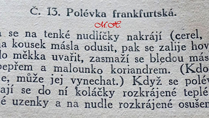 Frankfurtská polévka podle Magdaleny Dobromily Rettigové, Recept z Kuchařské knihy z roku 1921 podle M.D.R.