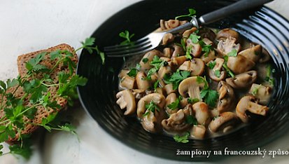Žampiony na francouzský způsob
