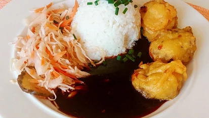 Smažené žampiony s hoisin omáčkou
