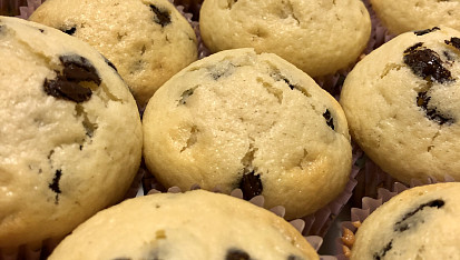 Vláčné a jednoduché muffiny s kousky čokolády