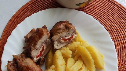 Plněné závitky z kuřecích špalíků