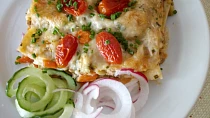 Zapečené nepředvařené lasagne se zeleninou a krkovičkou