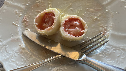 Jahodové knedlíky z tvarohového těsta
