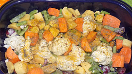 Pečená zelenina s rybou