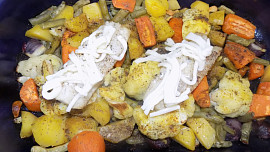 Pečená zelenina s rybou