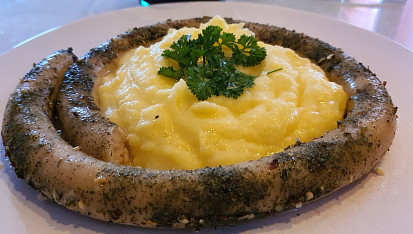 Vinná klobása chimichurri, Finální verze s bramborovou kaší