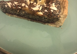 Křehký koláč s mákem a hruškami