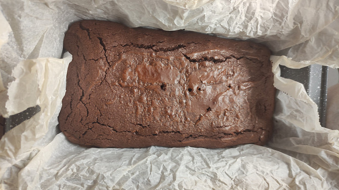 Brownies s polotekutým vnitřkem, Brownies čerstvě vytažené z trouby