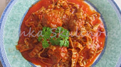 Masové kuličky se sojovými fettuccine